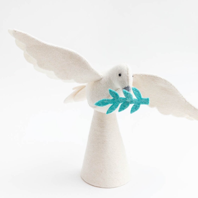 Felt Dove Tree Topper Large Season of Peace Dove Tree Topper Etsy