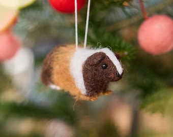 Guinea Pig Ornament, Handmade Felt Pet Lover Keepsake, Cute Animal Hanging Decor, Nature Lovers Gift
