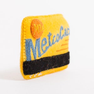 Subway Card, Hand Felted MetroCard Ornament, Handmade Travel Souvenir image 3