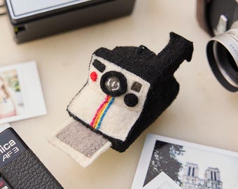 Adorno de cámara Polaroid, cámara instantánea de fieltro hecha a mano, regalo retro para fotógrafos, recuerdo de viaje, decoración fotográfica