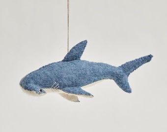 Chief Hammerhead Shark, Hand Felted Ocean Animal Ornament, Handmade Seaside Charm