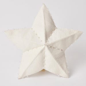Large White Star Topper, Hand Felted Christmas Tree Accessory, Handmade Festive Celestial Holiday Decor