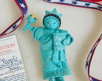 July 4th Lady Liberty Ornament, Handmade Felt Patriotic Decor, Independence Day Keepsake, Americana Gift, USA Celebration Collectible