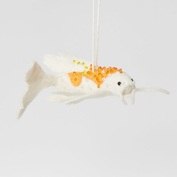 Koi Fish, Hand Felted Japanese Pond Animal Ornament, Handmade Good Luck Charm