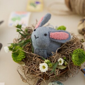 Mr. Floppy Ears Ornament, Felt Bunny Ornament, Handmade Rabbit Decoration, Easter Tree Ornament, Spring Animal Decor, Wool Easter Bunny