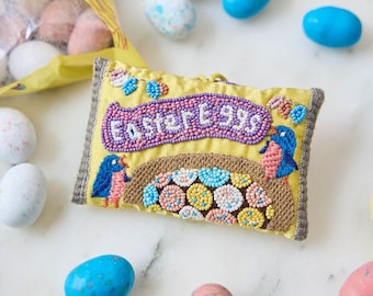 Ostern Eier Candy Bag Perlen Ornament, handgefertigte Schokolade Charme, handgemachte Ostern Dekor