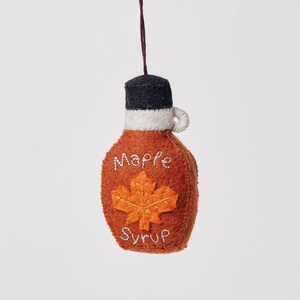 Ahornsirup Ornament, Handgefilzte Pfannkuchen Topping Charm, Handgemachte Brunch Foodie Andenken