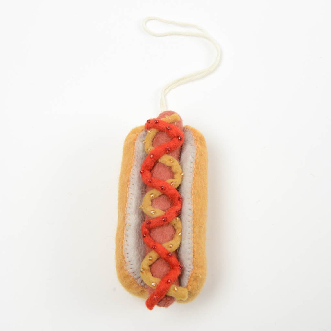 Felt Hot Dog Ornament Hot Dog With Ketchup and Mustard Etsy