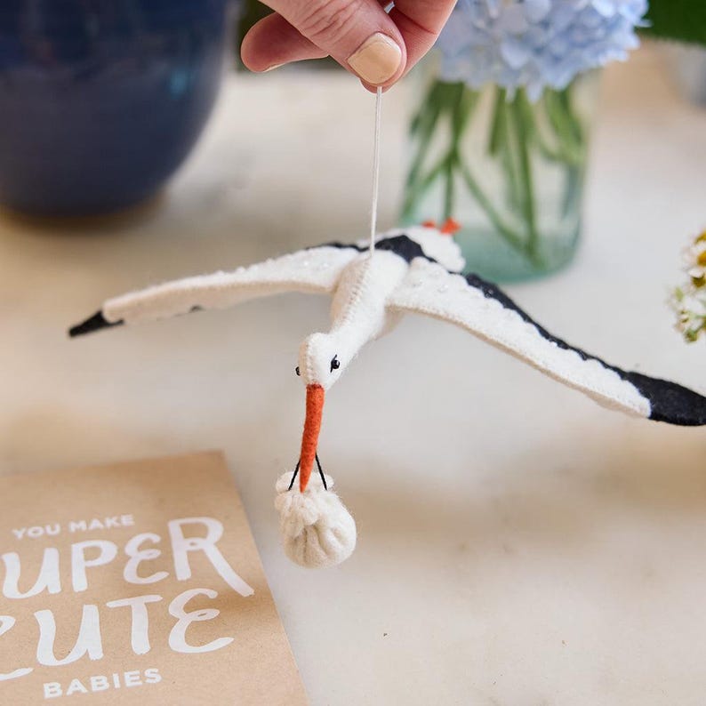 Craftspring Baby Stork Ornament - Thumbnail 3