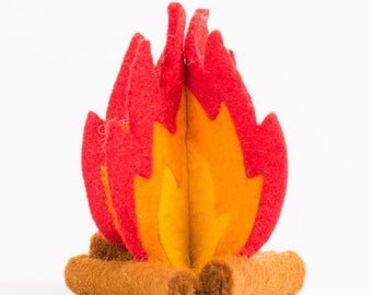 Campfire Tales Ornament, Hand Felted Camping Ornament, Handmade Hiking Adventures Charm