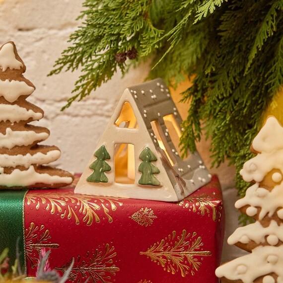 クリスマス　陶製デコレーションセット ミニチュア陶器クリスマストレイ ドールハウス装飾 - Etsy 日本