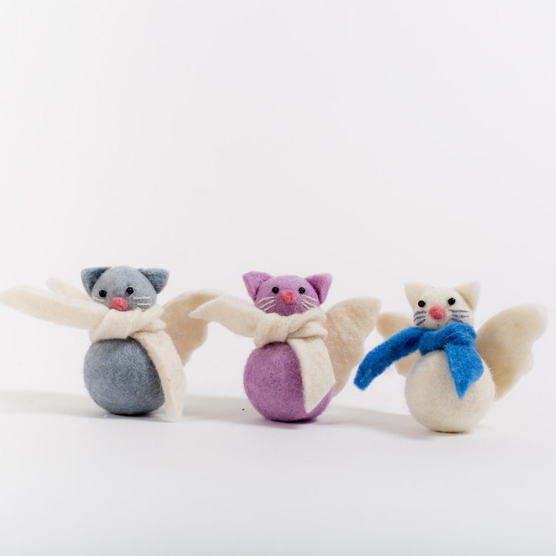 Felt Cat Ornament Angel Kitty Lilac Felt Christmas Etsy