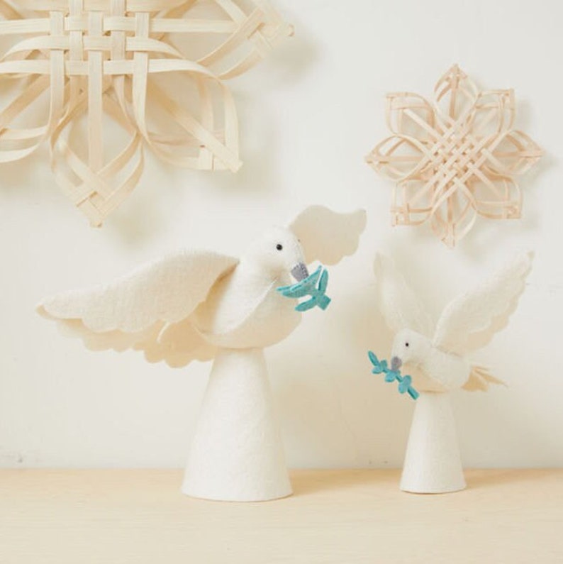 Felt Dove Tree Topper Small Season of Peace Dove Tree Topper Etsy