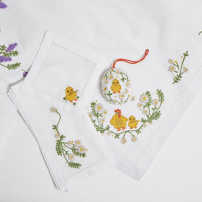 Craftspring Embroidery Cocktail Napkins - Thumbnail 4