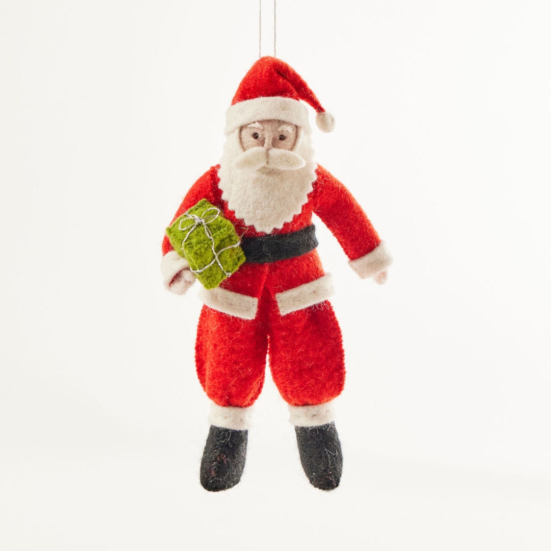 Felt Santa Ornament Vintage Jolly Santa Felt Christmas - Etsy