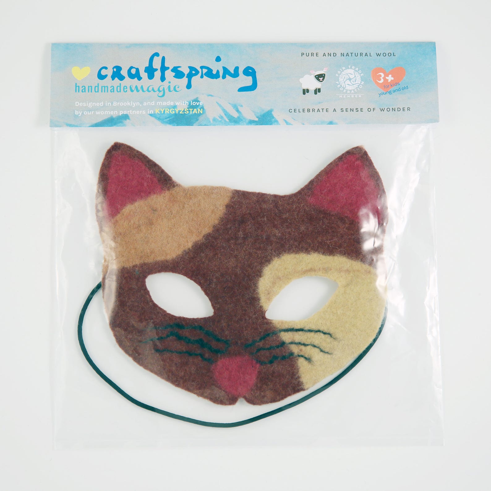 Felt Cat Mask Calico Cat Mask Felt Children's Mask Fair Etsy