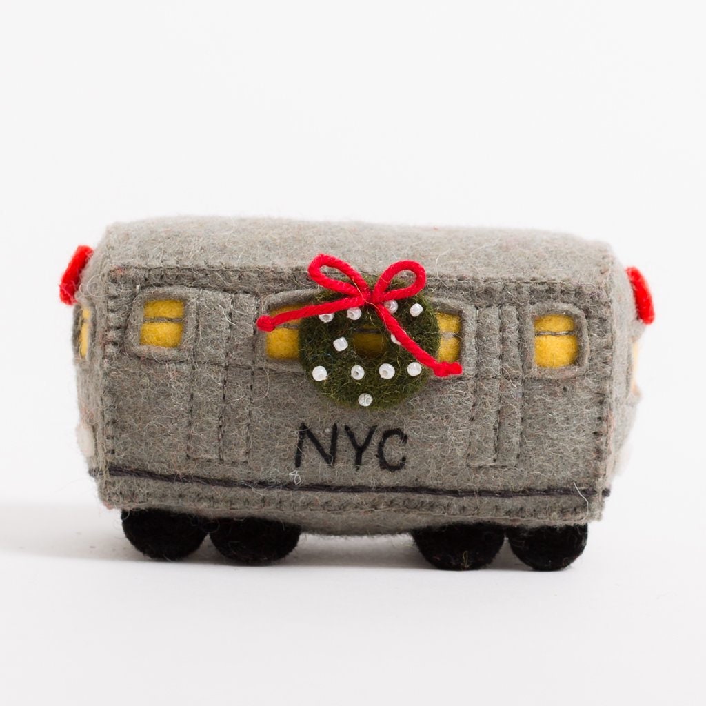 Felt Subway Ornament Holiday Ride 2 Train Subway Car Felt Etsy