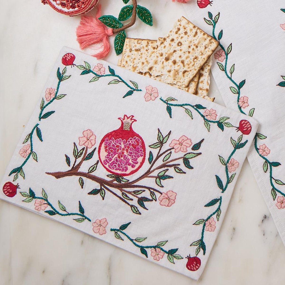 Embroidered Afikoman Bag With Pomegranate - Etsy