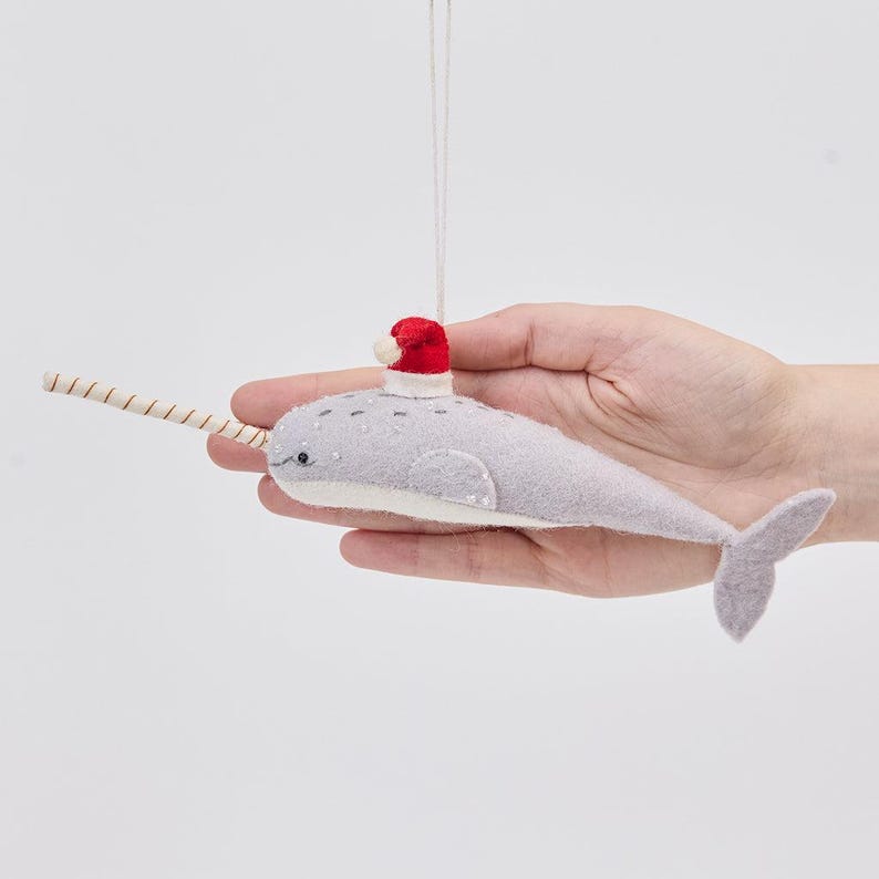 Craftspring Santa Narwhal Ornament - Thumbnail 2