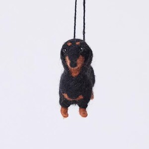 Dachshund Ornament, Handmade Felt Dog Keepsake, Cute Wiener Dog Gift For Pet Lovers image 5