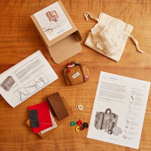 DIY KIT Wanderlust Suitcase Box, Ready-To-Needlecraft Materials, Do-It-Yourself Felt Travel Bag Ornament image 3