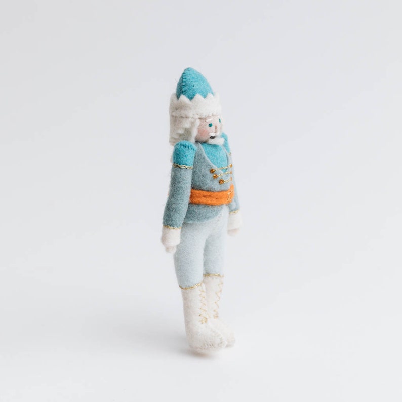 Felt Nutcracker Ornament Icy Blue Nutcracker Felt Christmas Etsy