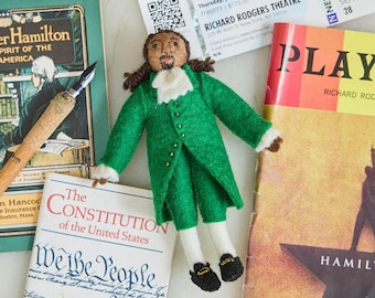 Hamilton Ornament, Handmade Felt Broadway Decor, Musical Theater Keepsake, American History Collectible