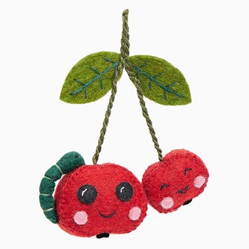 Italia Word Ornament, Hand Felted Italy Charm, Handmade Travel