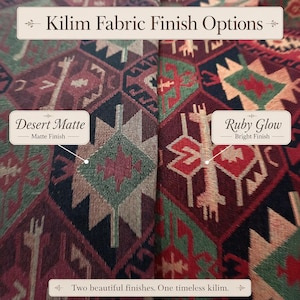 Woven Kilim Upholstery Fabric, Red Aztec Geometric Boho Home Decor, 142cm Wide Cotton Blend