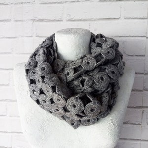 Free shipping/Alize neacklace wrap infinity gray modern shawl-52 color custom made accessories/frequent and colorful gift for friends image 1