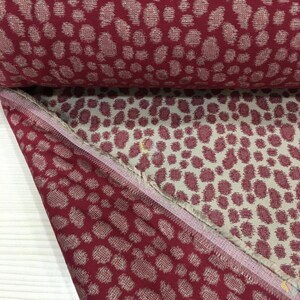 Reversible patterned upholstery fabric -red-beige color