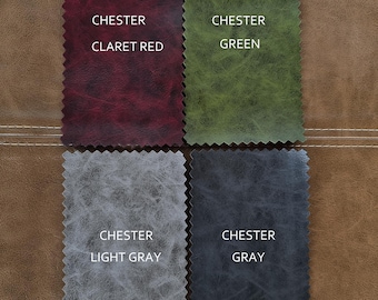 Chester Upholstery Leather Fabric By The Yard , 55" Wide - Pet Friendly