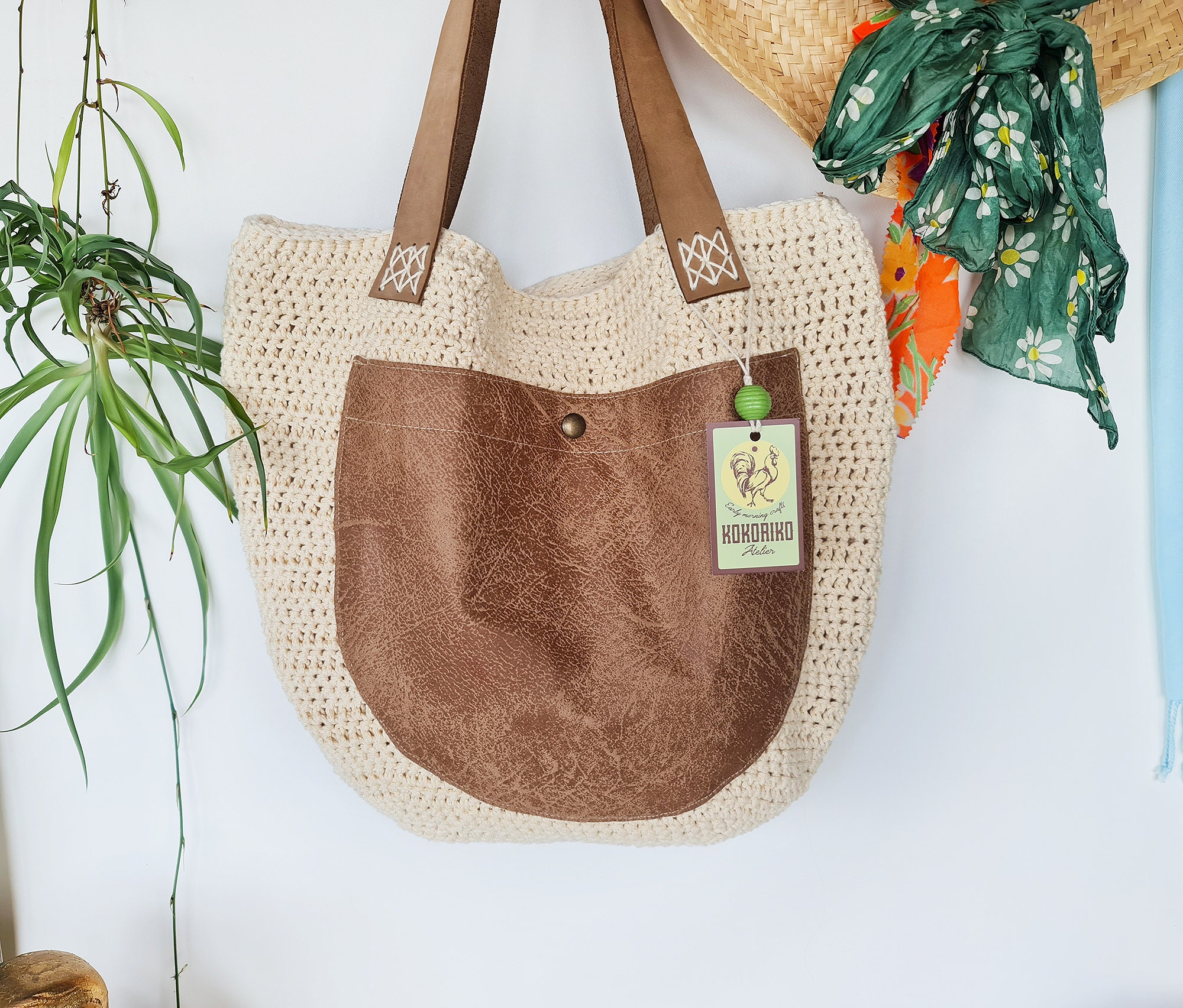 Bohemian Beige Tassel Lace Trim Tote Bag