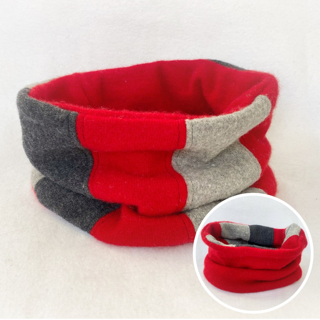 Neck Warmer Buff New Cashmere Crimson Red