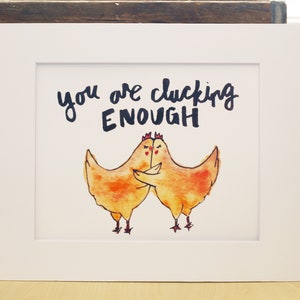 Frango aquarela / Amor próprio / Arte de letras / Arte de frango / Lettering / Arte de casal / Decoração de casa de fazenda / Citação de frango / Citação inspiradora