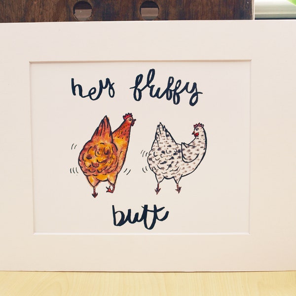 Chicken Painting / Chicken Butt / Funny Quote / Lettering art / Chicken Art / Farm Art / Farmhouse decor / Chicken quote / Farm animal