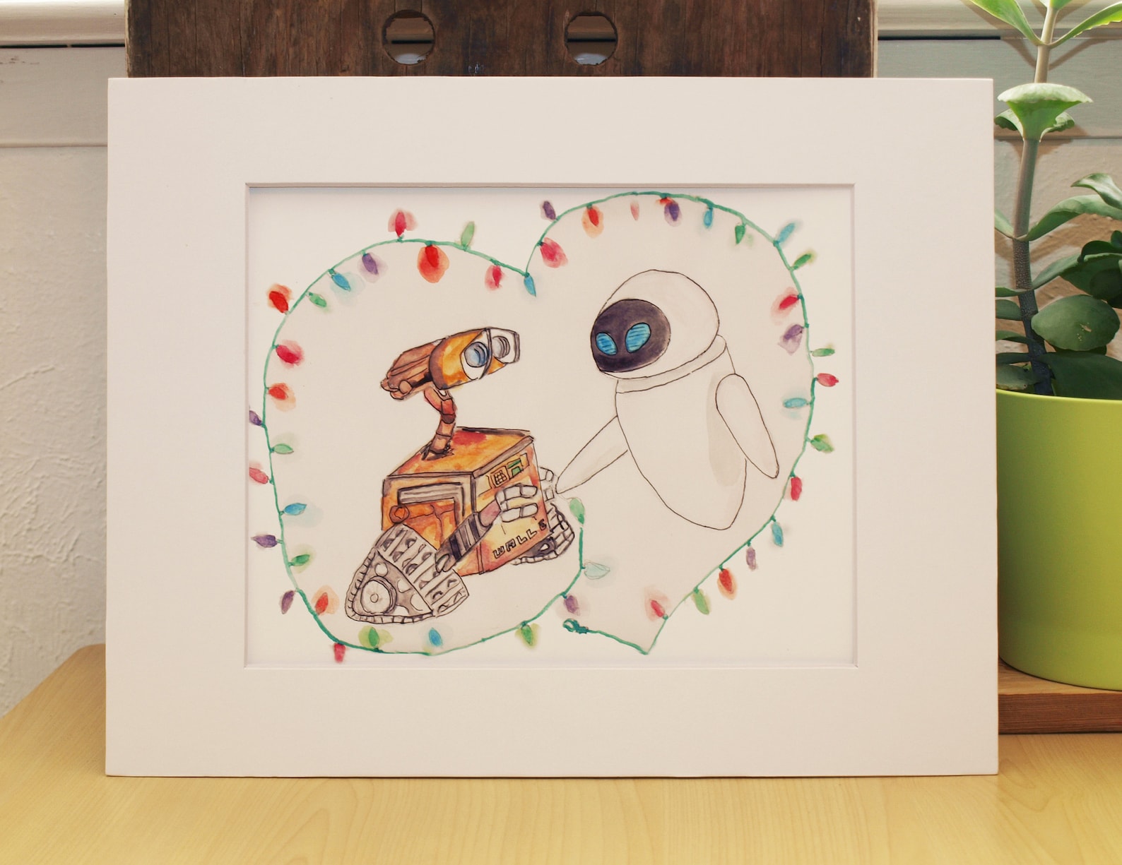 Walle / Love Print / Walle and Eve / Robot Art / Couple Art / Drawing