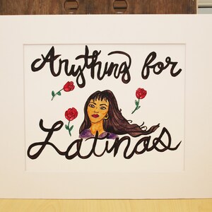 Selena Kunst / Latina Kunst / Alles für Selena / Selena Malerei / FrauenPower / Zitat über Latinas / Aquarelldruck