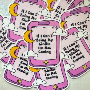 Cute Kindle Sticker for water bottle, laptop, journal, iPad, kindle, planner | Water Resistant sticker | book club gift | reading gift