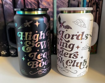 High Lords & Wingleaders Engraved Rainbow Tumbler, Fantasy Reader Cup, Insulated Tumbler, Dragon Cup for book lovers, unique iced coffee mug