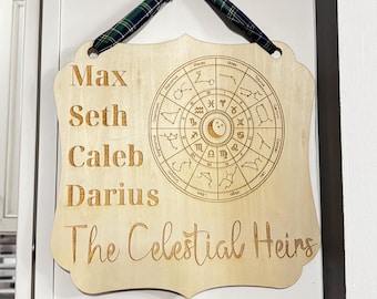 Zodiac Academy Celesrial Heirs Sign, Officially Licensed Bookish Merch, Distressed Book Sign, Reading Nook Decor, Gift for Book Lovers,