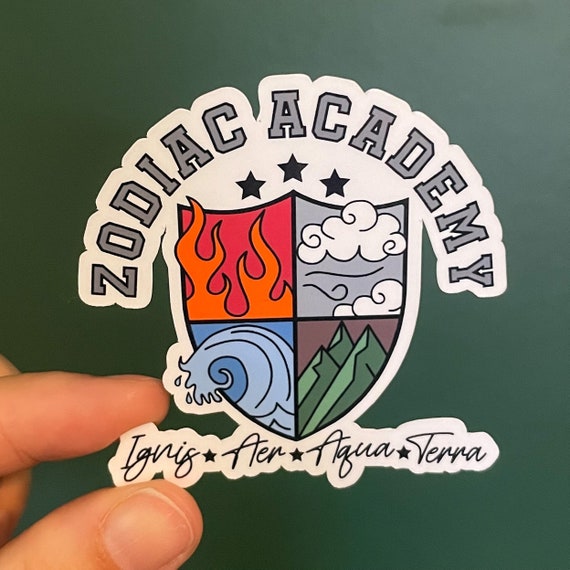 Zodiac Academy Sticker | House Aer Aqua Ignis Terra | Solaria | Vega Twins | Laminated Water Bottle Coffee Cup | Planner IPad Laptop Sticker
