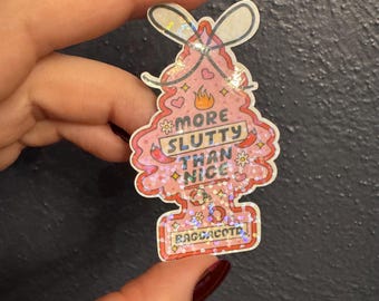 BAGGACOTD Sticker, smutty bookish sticker, sparkle glitter sticker for book lovers, small kindle sticker, book club sticker, retro tree
