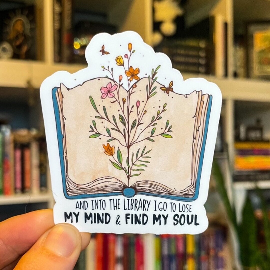 Open Book Floral Water Resistant Vinyl Sticker for Kindle Water Bottle ...