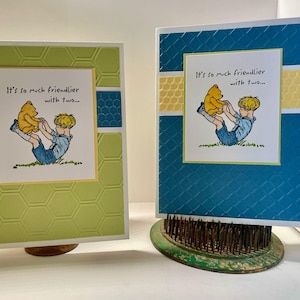 Winnie the Pooh card - Disney Inspired Winnie the Pooh card - Classic Pooh card - It&#39;s so much friendlier with two... - Christopher Robin