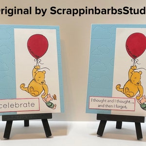 Winnie the Pooh card - Belated Birthday card - Celebrate card - Piglet card - Handmade Winnie the Pooh card -Birthday card - Disney inspired