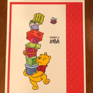Disney Inspired Winnie the Pooh Birthday card - Pooh Birthday card