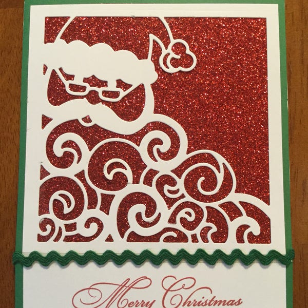 Swirly Santa Christmas Card