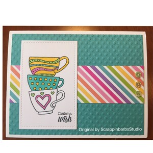 Make a Wish - Happy Birthday Card - CTMH tea cups