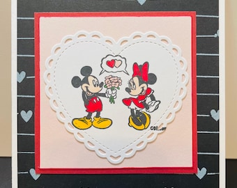 Mickey Minnie Valentines card - Disney Inspired Valentine Card - Mickey Minnie Love card - Mickey Minnie card - Mickey card - Minnie card